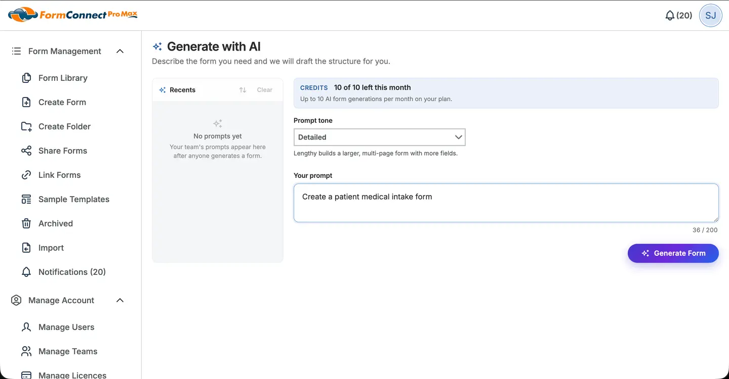 AI Generated Form