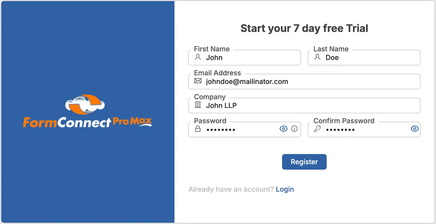 Fill Registration Form