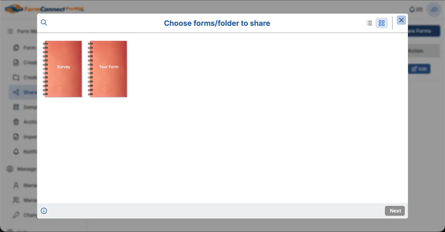 Share a Form