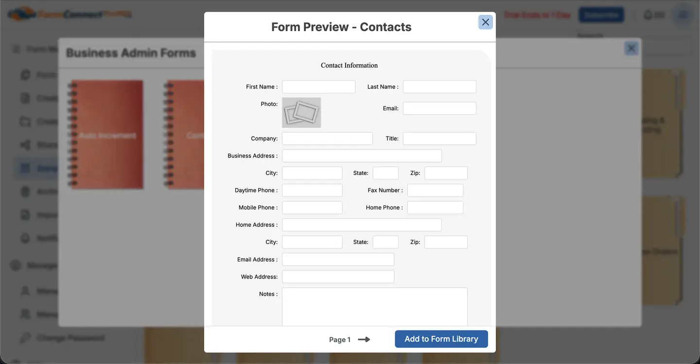 Add to Form Library
