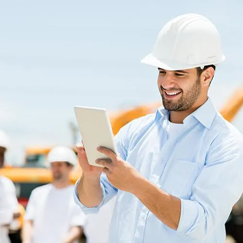 Engineer capturing field measurements in a digital form