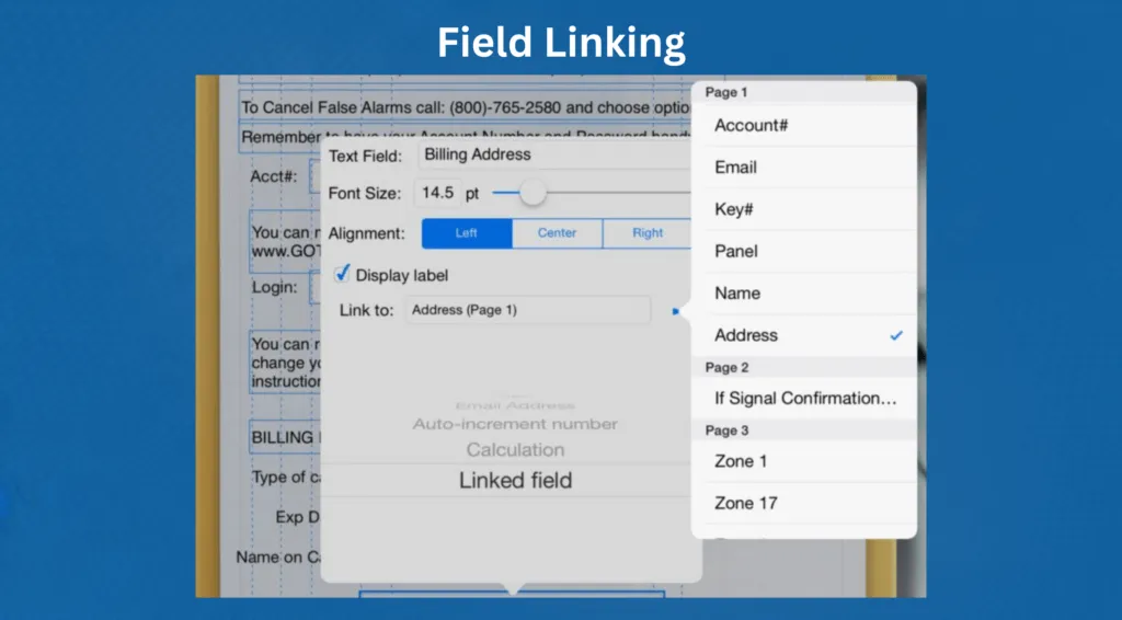 Linking related fields across a FormConnect form